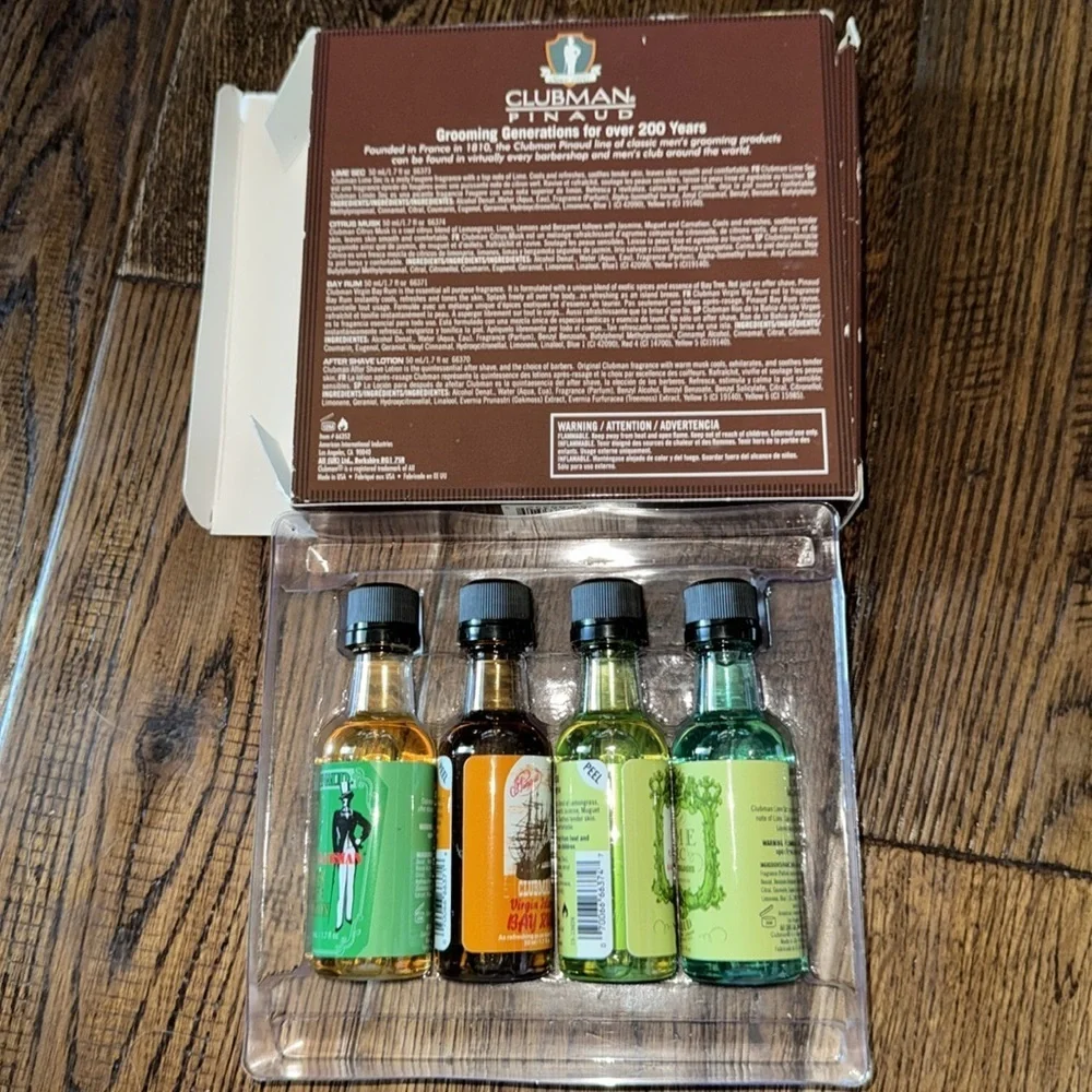 Travel Size After Shave Lotion Set - Green, Yellow, Red, Brown